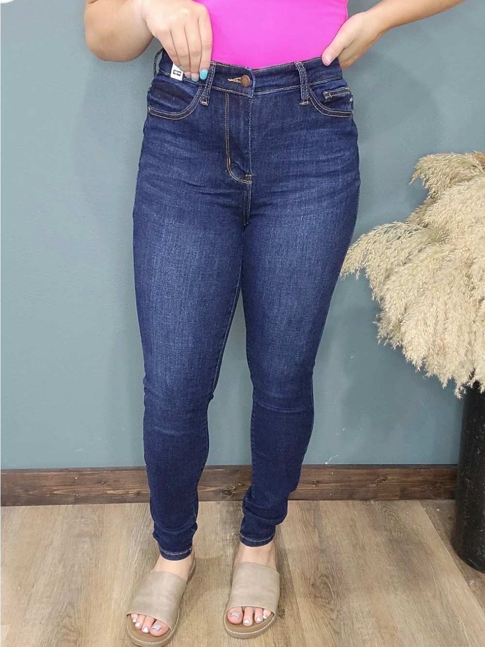 Judy Blue High Waist Skinny Fit Jeans, Womens Size 1/25,  Dark Wash, NWT